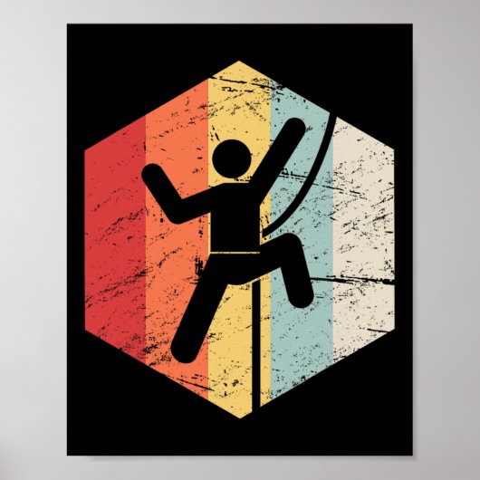 Retro Rotsklimmen Poster (Voorkant)