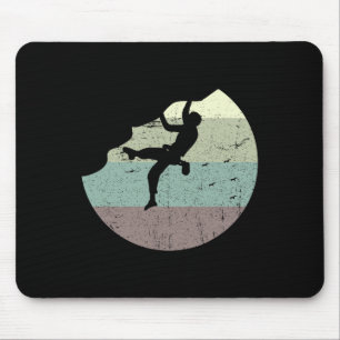 Retro rotsklimmer Bouldering Zonsondergang  Muismat