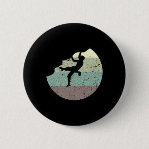 Retro rotsklimmer Bouldering Zonsondergang Ronde Button 5,7 Cm