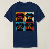 Retro Rottweiler Art Schattige Puppy T-shirt (Design voorkant)