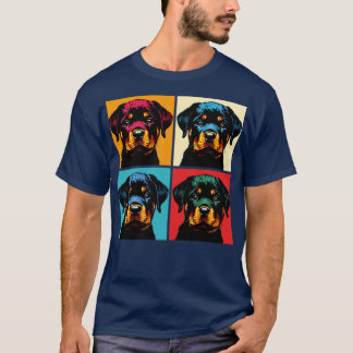 Retro Rottweiler Art Schattige Puppy T-shirt