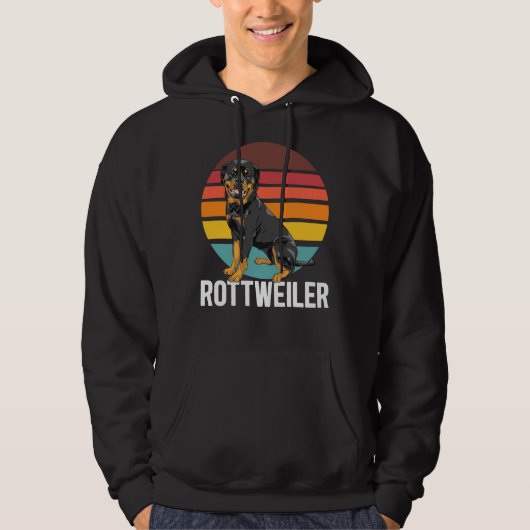 Retro Rottweiler Dog Hoodie (Voorkant)