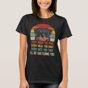 Retro Rottweiler Elke snack die je maakt elke maal T-shirt