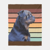 Retro Rottweiler Fleece Deken (Voorkant)