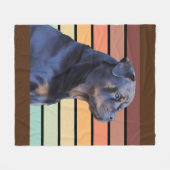 Retro Rottweiler Fleece Deken (Voorkant (Horizontaal))