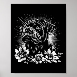 Retro Rottweiler Hondenliefhebber Tattoo Stijl _1 Poster