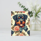 Retro Rottweiler Illustratie Briefkaart (Staand voorkant)