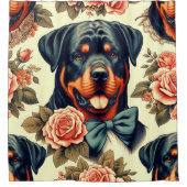Retro Rottweiler Illustratie Douchegordijn (Voorkant)