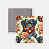 Retro Rottweiler Illustratie Magneet (Voorkant / Achterkant)
