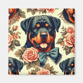 Retro Rottweiler Illustratie Magneet (Voorkant)