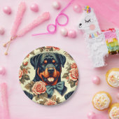 Retro Rottweiler Illustratie Papieren Bordje (Feest)