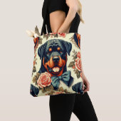 Retro Rottweiler Illustratie Tote Bag (Dichtbij)