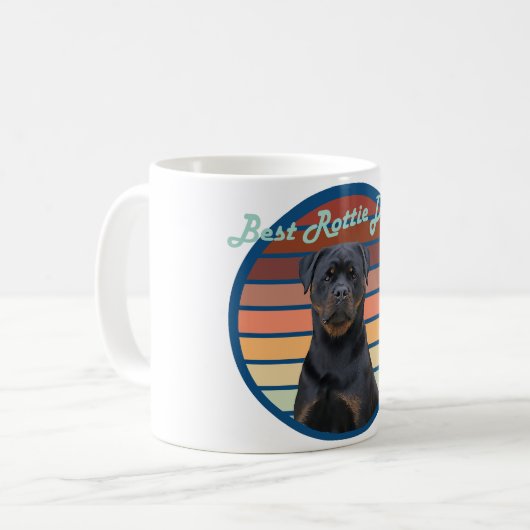Retro Rottweiler Koffiemok (Voorkant links)