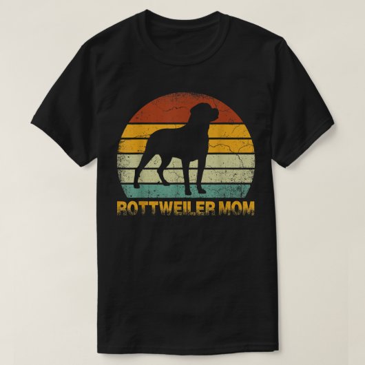 Retro Rottweiler Mam Gift Dog Eigenaar Moeder Pet  T-shirt (Design voorkant)