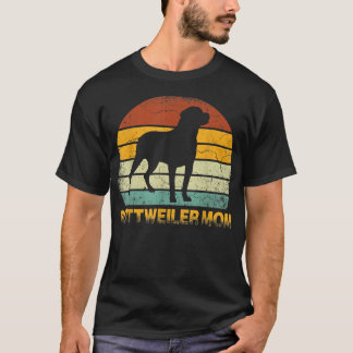 Retro Rottweiler Mam Gift Dog Eigenaar Moeder Pet  T-shirt