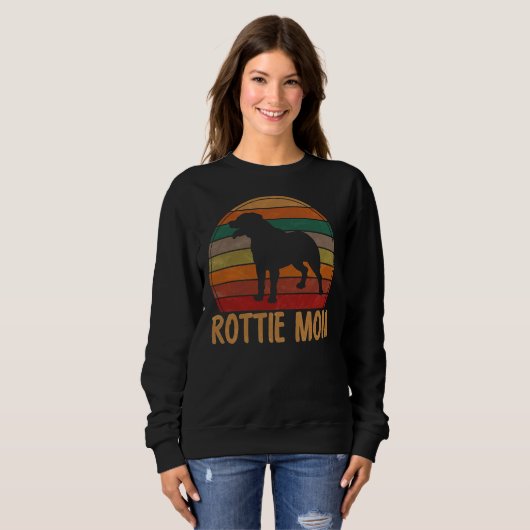 Retro Rottweiler Moeder Rott Hond Moeder Pet Rotti Trui (Voorkant volledig)