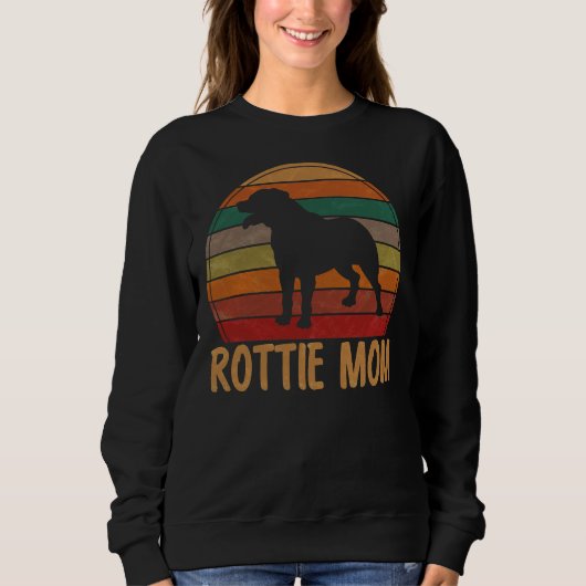 Retro Rottweiler Moeder Rott Hond Moeder Pet Rotti Trui (Voorkant)