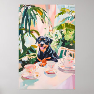 Retro Rottweiler-poster, Rottweiler olieverfschild Poster