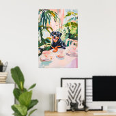 Retro Rottweiler-poster, Rottweiler olieverfschild Poster (Thuiskantoor)
