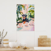 Retro Rottweiler-poster, Rottweiler olieverfschild Poster (Keuken)