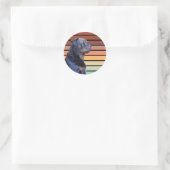 Retro Rottweiler Ronde Sticker (Tas)