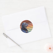Retro Rottweiler Ronde Sticker (Envelop)