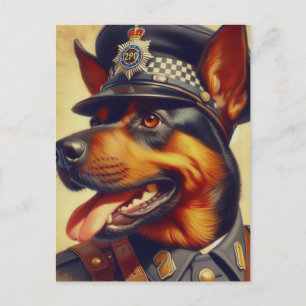 Retro Rottweiler Schilderen Briefkaart