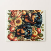 Retro Rottweiler Schilderen Legpuzzel (Horizontaal)