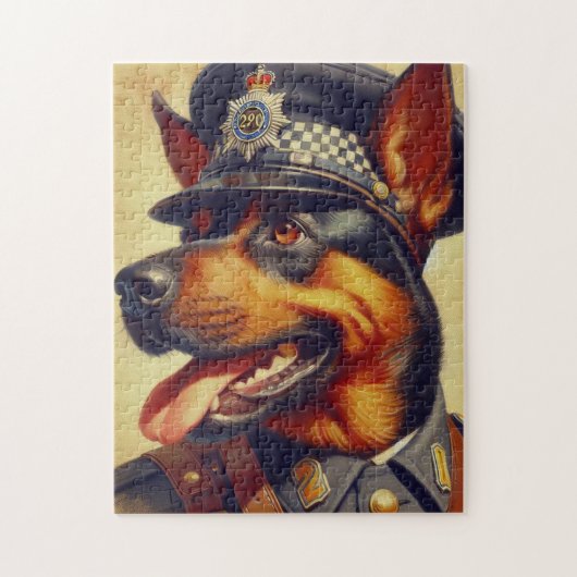 Retro Rottweiler Schilderen Legpuzzel (Verticaal)