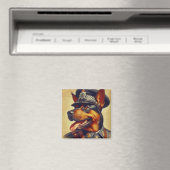 Retro Rottweiler Schilderen Magneet (Insitu (Vaatwasser))