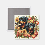 Retro Rottweiler Schilderen Magneet (Voorkant / Achterkant)