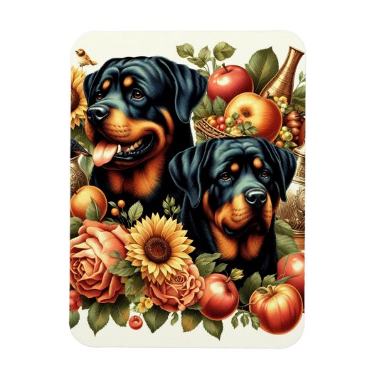 Retro Rottweiler Schilderen Magneet (Verticaal)