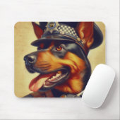 Retro Rottweiler Schilderen Muismat (Met muis)