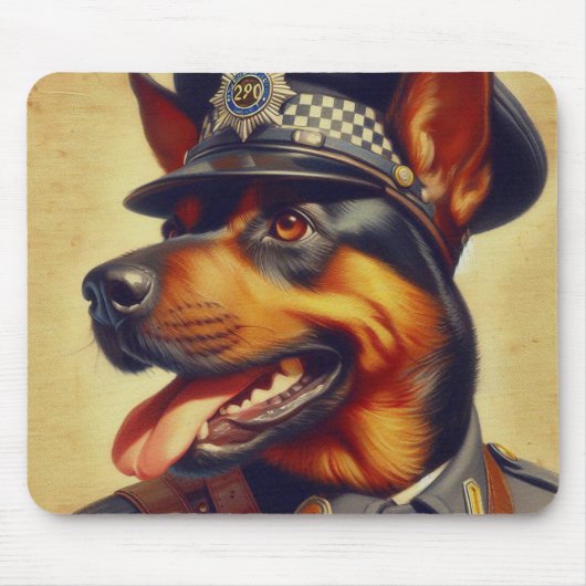 Retro Rottweiler Schilderen Muismat (Voorkant)