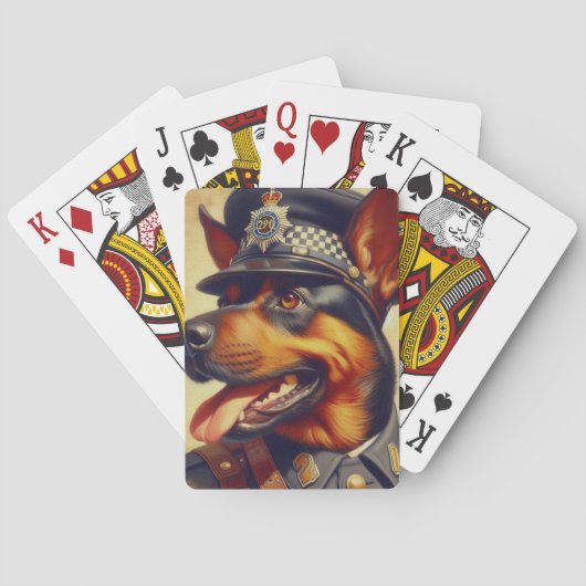 Retro Rottweiler Schilderen Pokerkaarten (Achterkant)