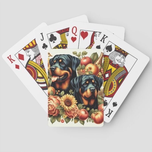 Retro Rottweiler Schilderen Pokerkaarten (Achterkant)