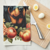 Retro Rottweiler Schilderen Theedoek (Quarter Fold)