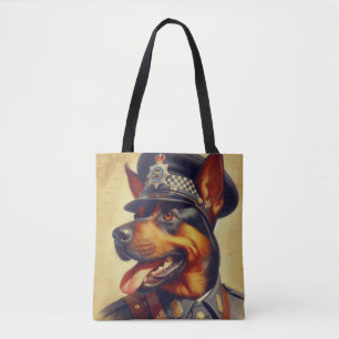 Retro Rottweiler Schilderen Tote Bag