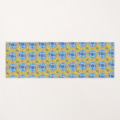 Retro Round Mexican Daisy Tegel Pattern Yogamat (Voorkant (horizontaal))