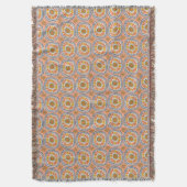 Retro Round Tegels Mexico Daisy Pattern Peach Deken (Voorkant Verticaal)