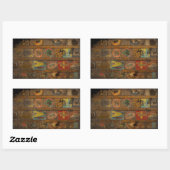 Retro Round the World Trunk Rechthoekige Sticker (Vel)