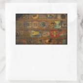 Retro Round the World Trunk Rechthoekige Sticker (Tas)