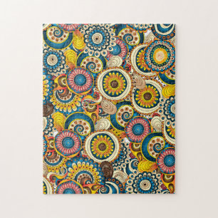 Retro Rounds kleurig Legpuzzel