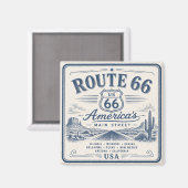 Retro Route 66 Amerikaanse Roadtrip Kunst Decor Magneet (Voorkant / Achterkant)