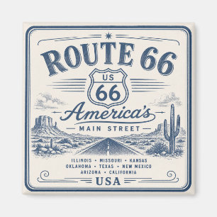Retro Route 66 Amerikaanse Roadtrip Kunst Decor Magneet