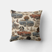 Retro Route 66 Cockapoo Worpillow Kussen (Achterkant)
