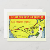  Retro Route 66 de Briefkaart van de Kaart (Voorkant / Achterkant)