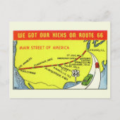 Retro Route 66 de Briefkaart van de Kaart (Voorkant)