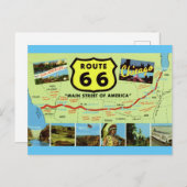  Retro Route 66 de Briefkaart van de Kaart (Voorkant / Achterkant)