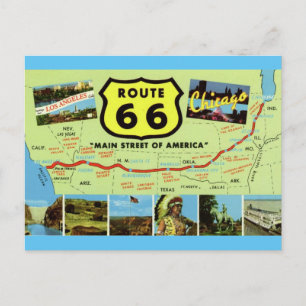  Retro Route 66 de Briefkaart van de Kaart